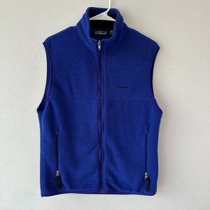 Patagonia Blue Fleece Zip Vest Pockets Medium